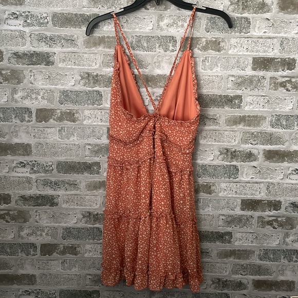 JULIANA’S Floral Baby Doll Dress Women's Large Deep V-neck Strappy Strapless - Picture 3 of 9